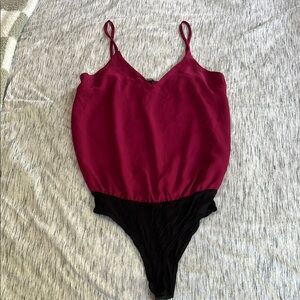 Charlotte Russe Red and Black Jumpsuit with Spaghetti Straps